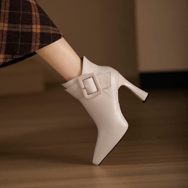 Women's High Heels Belt Buckle Design Skinny Boots - Image 3