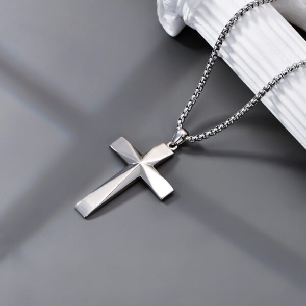 925 Sterling Silver Cross Pendant Necklace With Christian Bible Verse - Image 4