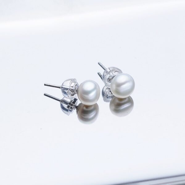 Agate Pearl Necklace Bracelet Ear Stud Set - Image 2