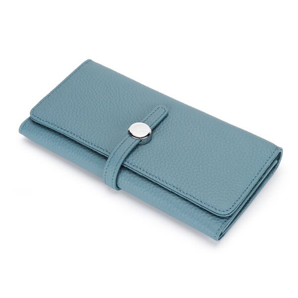 Women's Leather Long Wallet With Large Capacity Folding - Image 8