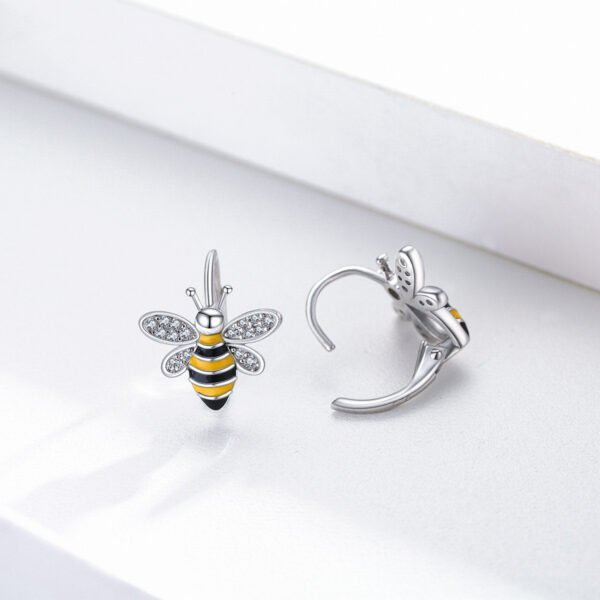 Bee Earrings S925 Sterling Silver Bumble Honey Huggie Hoop Earrings Bee Jewelry Gifts for Women Girls Teen - Image 5