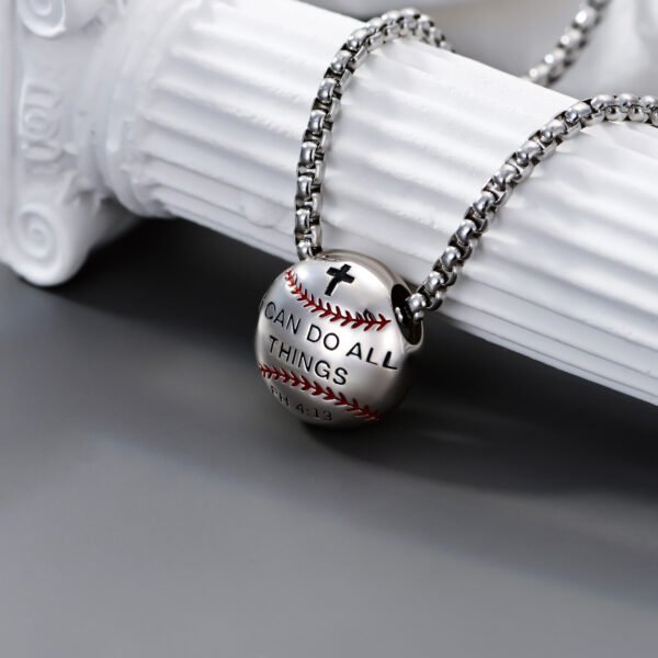 Baseball Necklace 925 Sterling Silver Pendant Necklaces Charm Pendants - Image 2