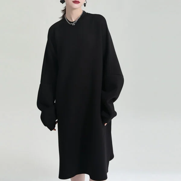 Autumn Air Layer Profile Sweater Loose Dress - Image 4