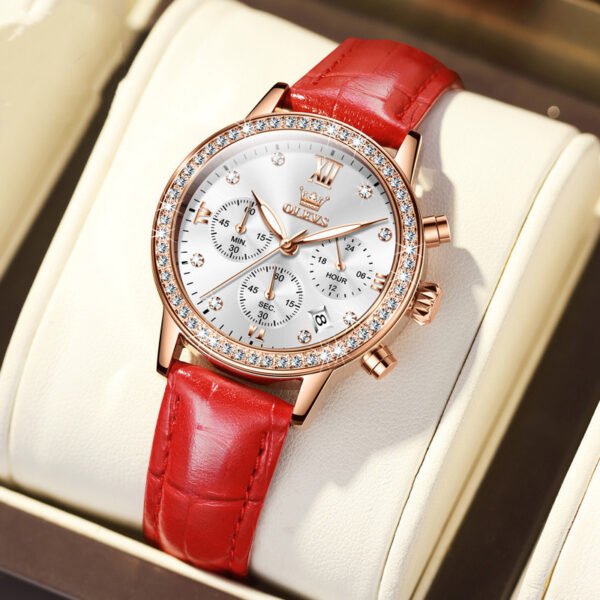 Women's Quartz Watch With Diamond Inlaid Multi-function Timing - Image 7