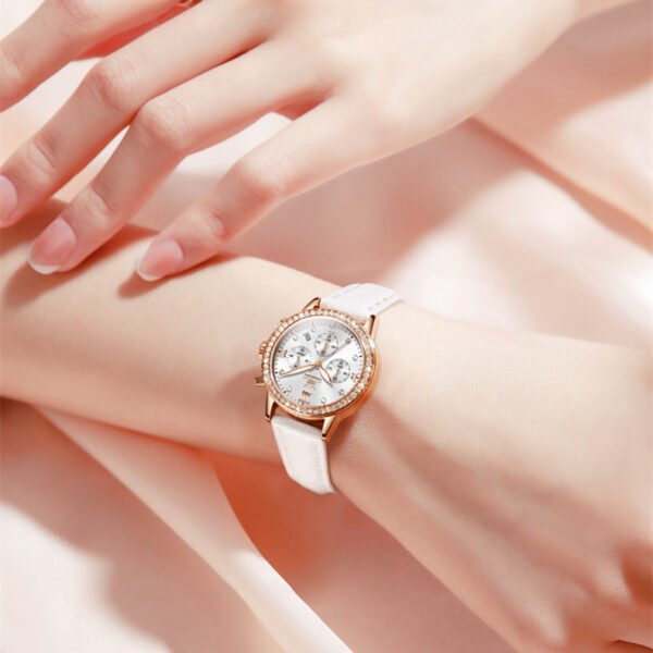 Women's Quartz Watch With Diamond Inlaid Multi-function Timing - Image 3