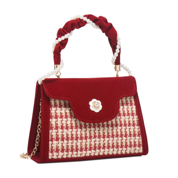 Women's Wedding Bag Bridal Bag High-grade Women's Elegant Red Niche Red Small Bag Portable 2024 New - Image 6