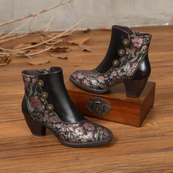 Women's Retro Flower European And American Women's Fashion Shoes - Image 3