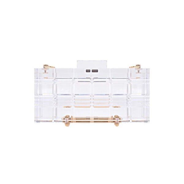 Rectangle Check Transparent Acrylic Dress Bag - Image 5