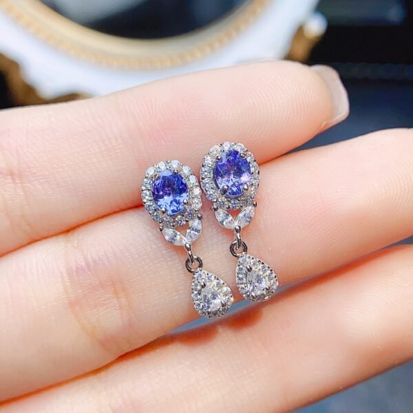 Zefeng Jewelry Natural Tanzanite Female Accessories Stud Earrings - Image 7