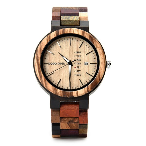 Wood Couple's European And American Style Calendar Watch - Image 5