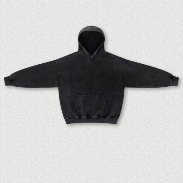 Autumn And Winter Washed And Worn Padded Hooded Sweatshirt - Image 6