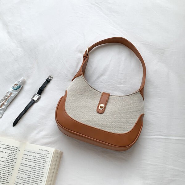 Women's High-grade Canvas Splicing Handbag - Image 3