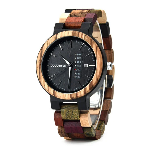 Wood Couple's European And American Style Calendar Watch - Image 2