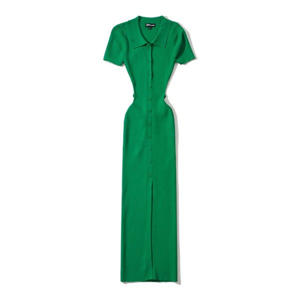 Women's Lapel Front Slit Dress - Image 7