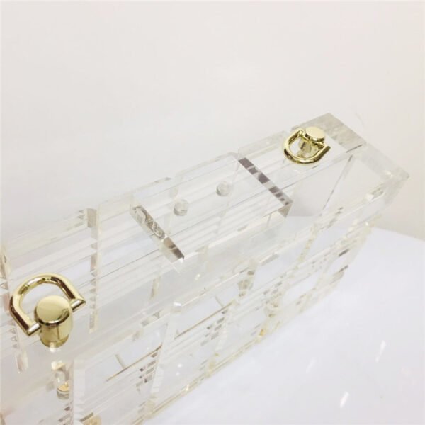 Rectangle Check Transparent Acrylic Dress Bag - Image 6