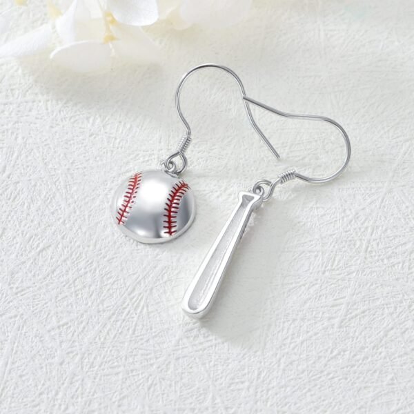 Baseball Earrings for Women Sterling Silver Baseball Bat Earrings Sport Lover Jewelry Gifts - Image 5