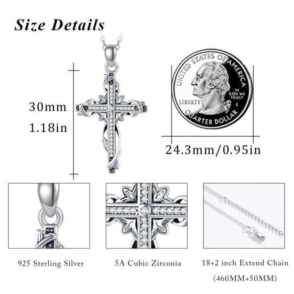 925 Sterling Silver for Women Cross Pendant Cross Jewelry Cross Necklace - Image 7