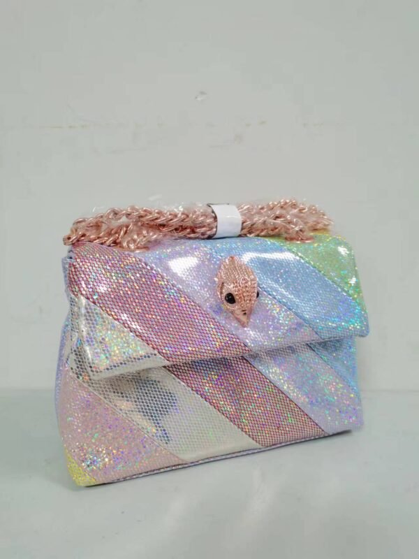 Women's Multi-color Patchwork Shiny Handbag - Image 4