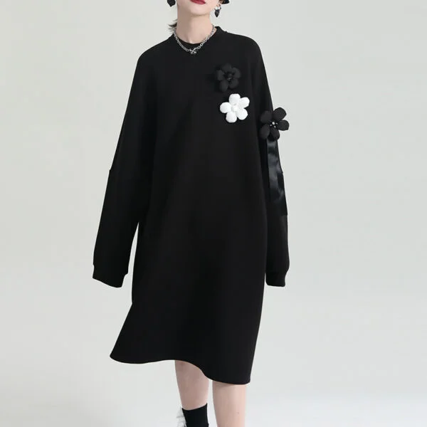 Autumn Air Layer Profile Sweater Loose Dress