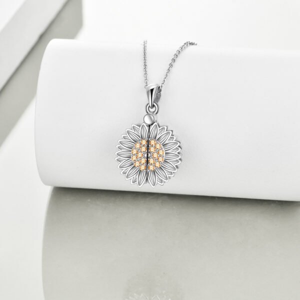 You are My Sunshine Necklace Sterling Silver Sunflower Necklace For Women Urn Necklace - Image 2