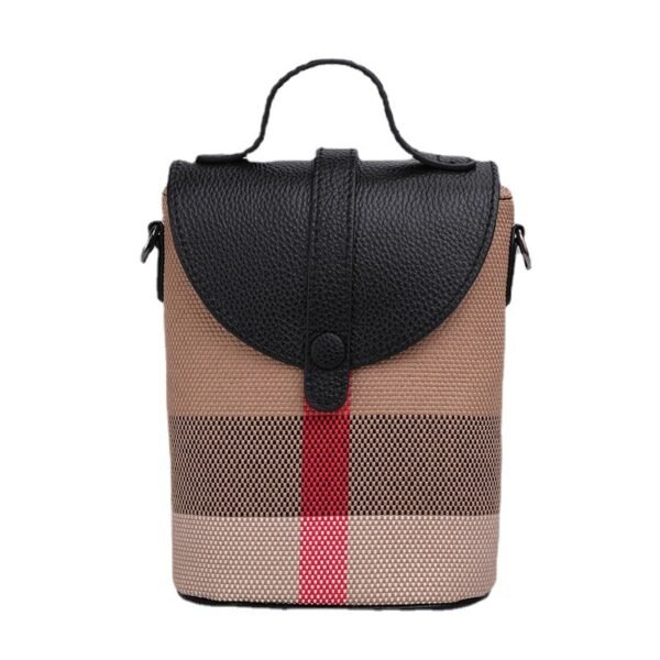 Women's Graceful And Fashionable Leather Plaid Crossbody Shoulder Bag - Image 5