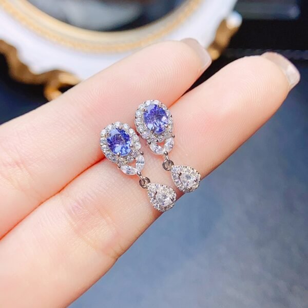 Zefeng Jewelry Natural Tanzanite Female Accessories Stud Earrings - Image 8