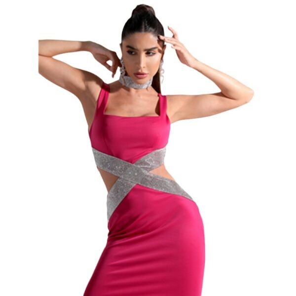 Bandage One-piece Dress Fashion Square Collar - Image 4