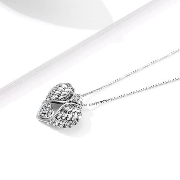 925 Sterling Silver Guardian Angel Wing Pendant Necklace for Women - Image 3