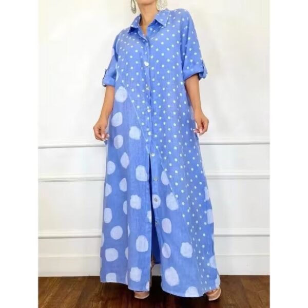 Loose Fashion Casual Long Plus Size Printed Dress - Image 4