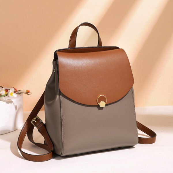 Women's New Large Capacity Leather Backpack - Image 2