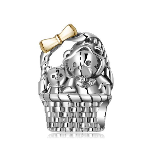 Bears Basket Beads Puppet Bear Series S925 Silver Gold 14K Gold Bracelet Diy Beads - Image 4