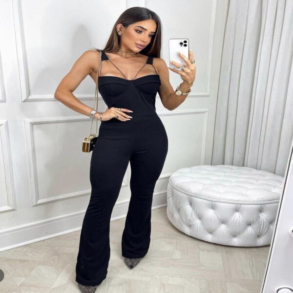 Bandage Jumpsuit Backless High Street Jumpsuit - Image 2