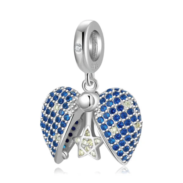 Blue Star Love Lock Series Beads 925 Sterling Silver Pendant Bracelet DIY Accessories - Image 4