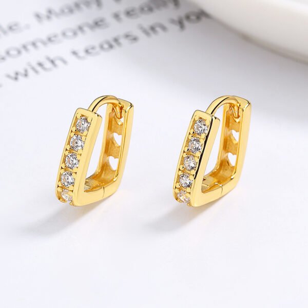 925 Sterling Silver U-shaped Row Diamond Earrings Female Fashion Love Hollow Earrings Personality Design Ins Temperament Earrings - Image 5