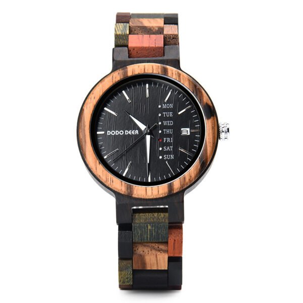 Wood Couple's European And American Style Calendar Watch - Image 4