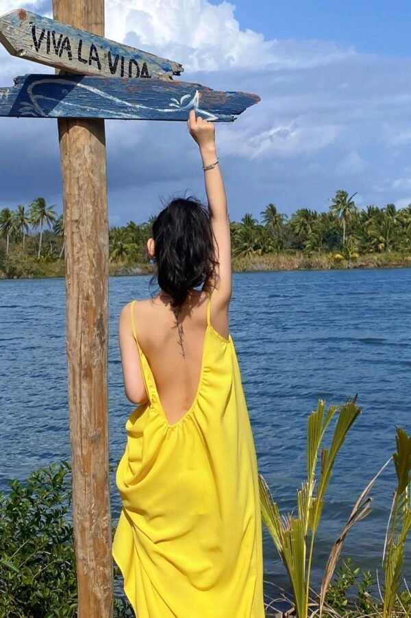 Beach Photo Shoot Super Fairy Yellow Suspender Dress - Image 4