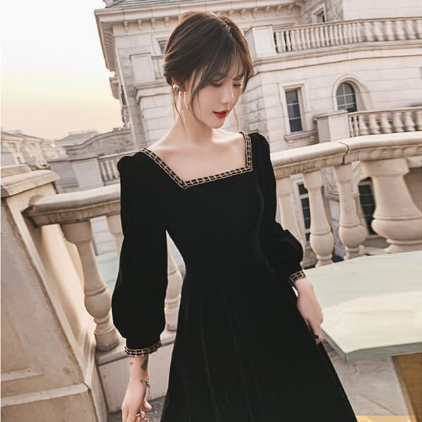 Black Primer Dress Autumn And Winter - Image 6