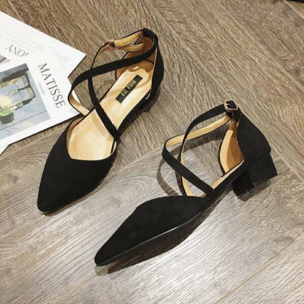 Women's Flat Bottomed Pointed Toe Versatile Cross Tie Single Shoes - Image 9