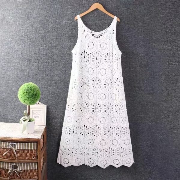 Women's Long Dress Retro Art And Versatile Lace Vest - Image 6