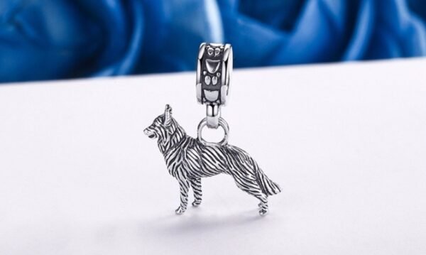 Sterling silver beads s925 stereo loyal shepherd dog pendant pendant bracelet accessories S - Image 3