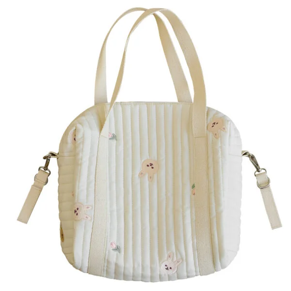 Zipper Embroidered Quilted Mommy Bag - Image 5