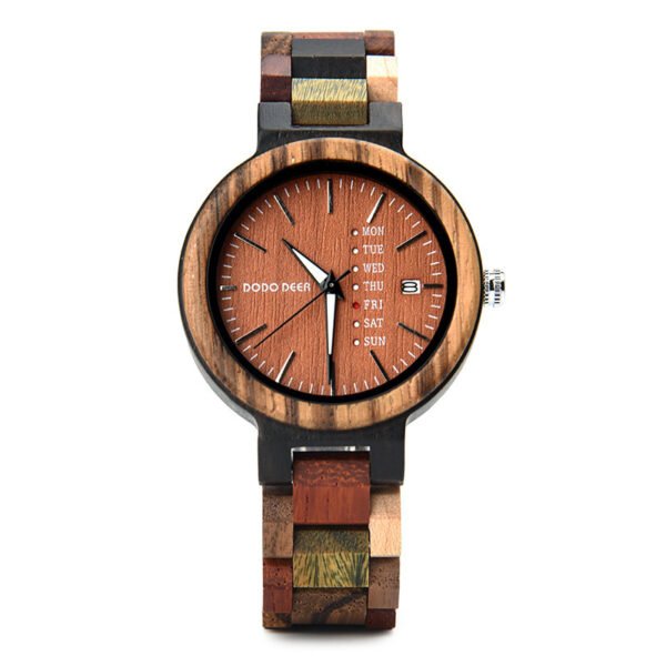 Wood Couple's European And American Style Calendar Watch - Image 8