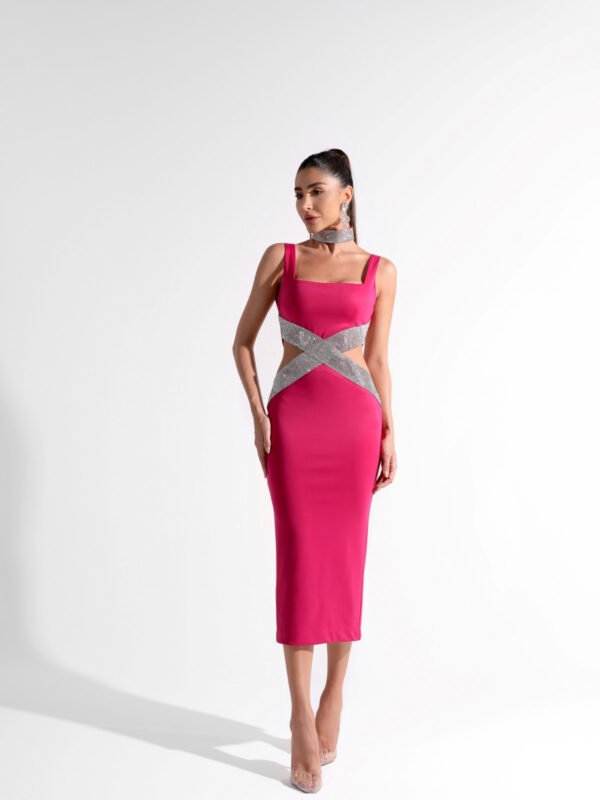 Bandage One-piece Dress Fashion Square Collar - Image 5