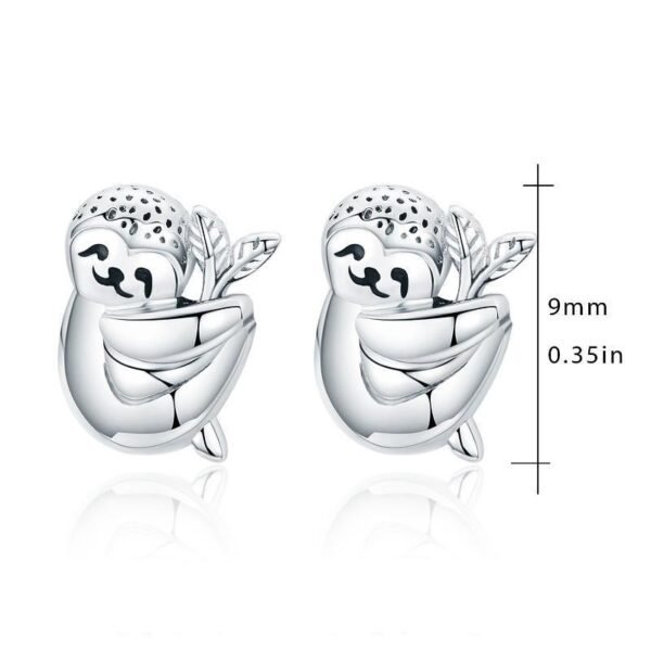 925 Sterling Silver Sloth Small Animal Hypoallergenic Earrings For Sensitive Ears - Image 3