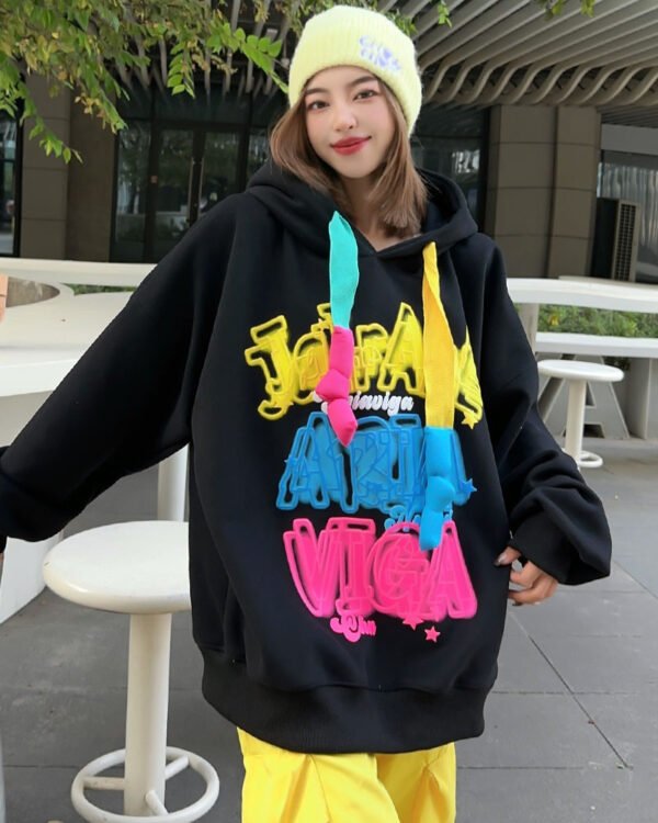 Velvet Padded Hooded Sweatshirt Women's Loose Casual Hoodie - Image 4