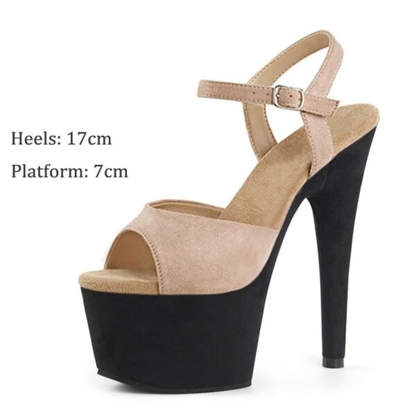 17cm Suede High Heel Sandals Model Catwalk - Image 10