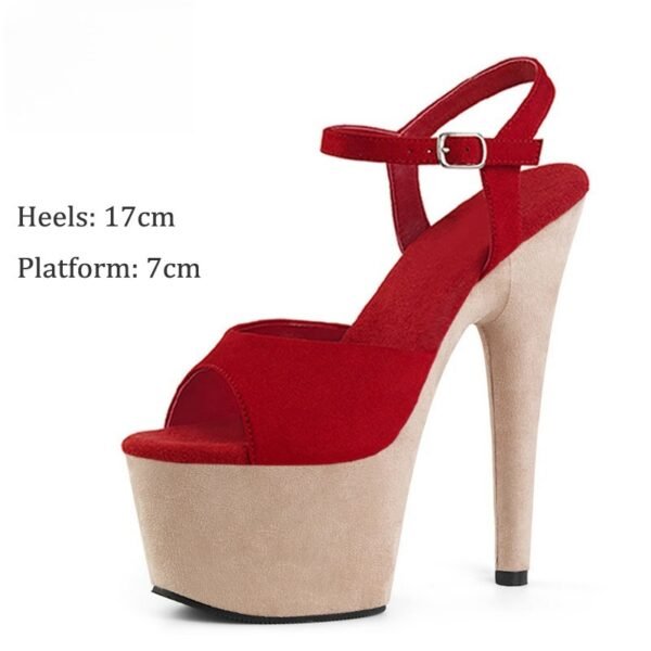 17cm Suede High Heel Sandals Model Catwalk - Image 7