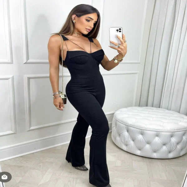 Bandage Jumpsuit Backless High Street Jumpsuit - Image 3