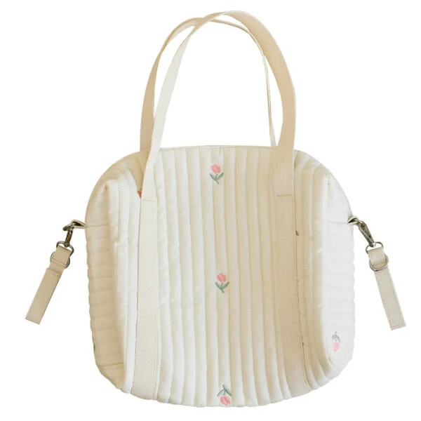 Zipper Embroidered Quilted Mommy Bag - Image 3