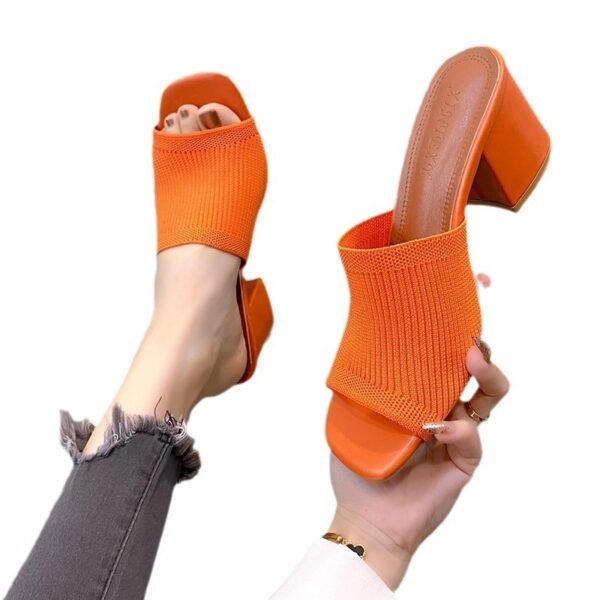 Women's Knitted Wool Square Toe Slippers - Image 5